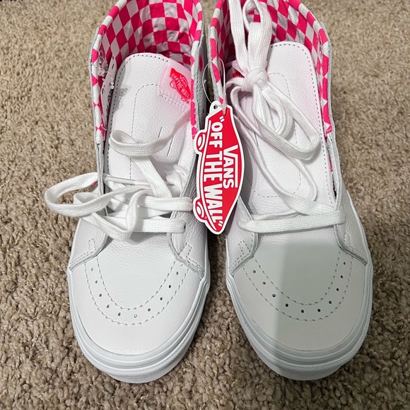 Vans SK8-Hi white with neon pink - Picture 8 of 9
